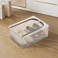 thumbnail image 3 of Holloyiver Underbed Shoe Organizer Storage Boxes,Foldable Under Bed Shoe Organizer with Window Clear Mesh Shoe Boxes,Clear Plastic Stackable Sneaker Containers Display Case for Entryway,Closet, 3 of 5