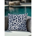 thumbnail image 4 of 1 Pack Outdoor Throw Pillow, Navy Blue Leopard Waterproof Pillow with Insert Included, Vintage Animals Texture Country Decorative Accent Cushion Sofa Pillows for Patio Porch, 16 x 16 In, 4 of 8