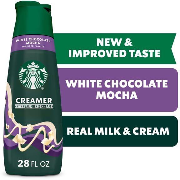 Starbucks White Chocolate Mocha Creamer, Liquid Dairy Creamer for Coffee 28 fl oz
