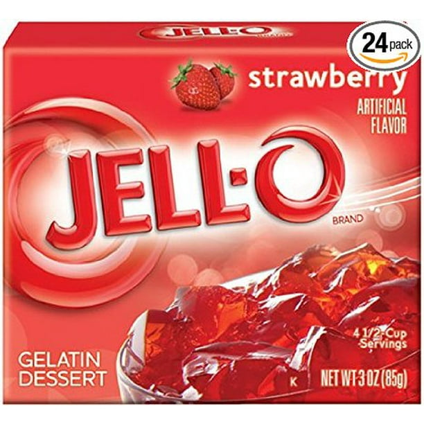 24 PACKS JellO Gelatin Dessert, Strawberry, 3Ounce Boxes Walmart