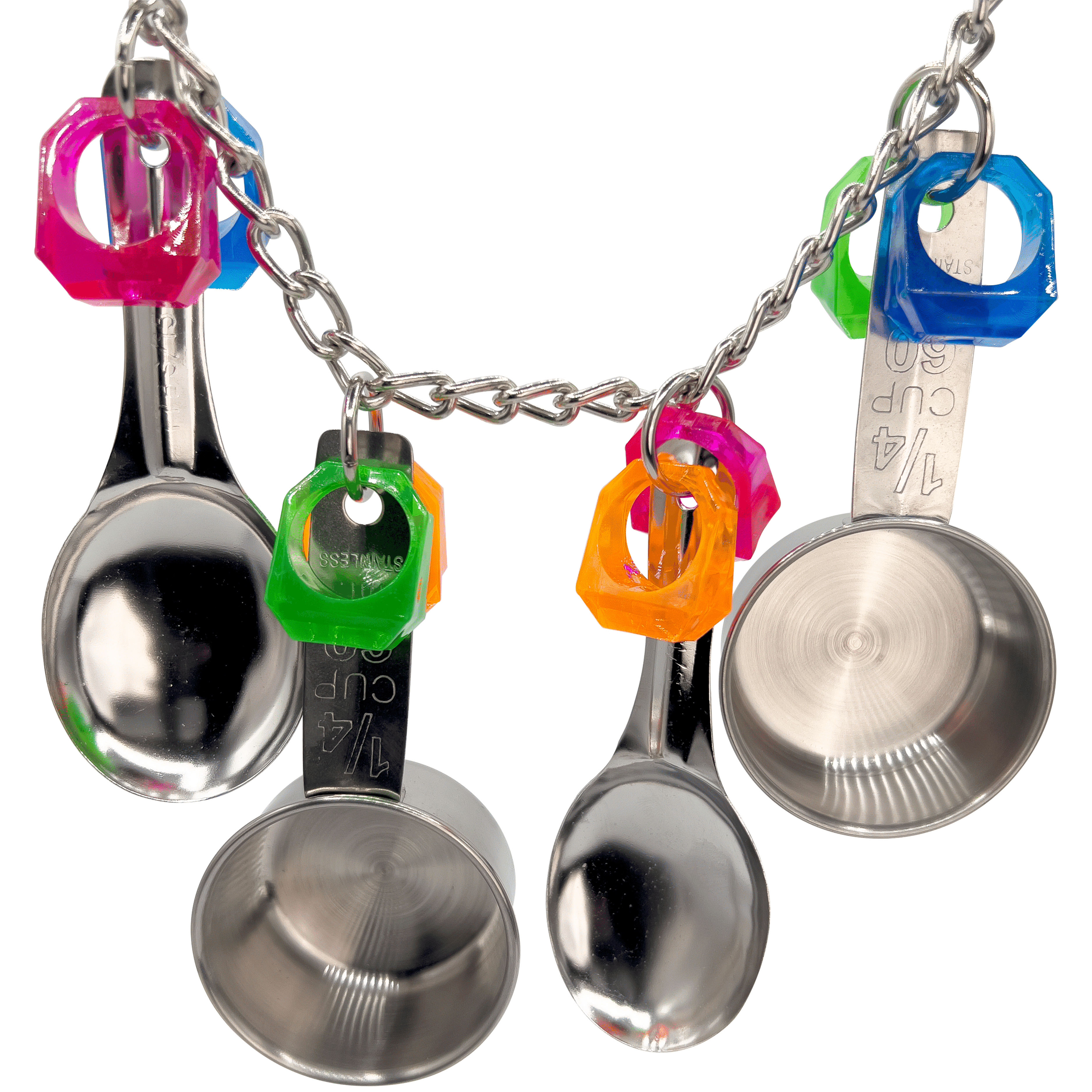 1033 Super Ringy Rattler M&M Bird Toys Colorful Stainless Steel Noisy