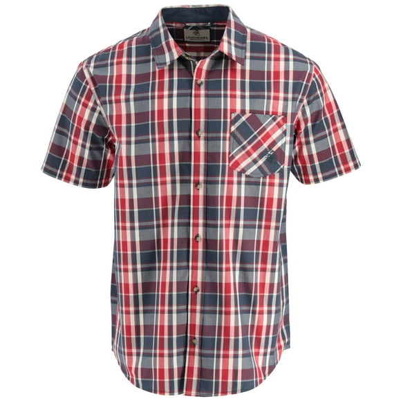 Legendary Whitetails Chemise à Manches Courtes en Popeline pour Homme, Carreaux Old Glory, Grand