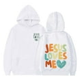 thumbnail image 5 of MIASHUI Sweat à Capuche pour Filles, Imprimé Alphabet, Manches Longues, Blanc, 6-8 Ans, 5 of 5