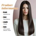 thumbnail image 5 of QUEENTAS 28 Inch Straight Lace Front Wig 13x3 Synthetic Glueless Wig for Women Pre Plucked Natural Hairline Heat Resistant Silky Smooth Dark Brown Daily Wear, 5 of 9
