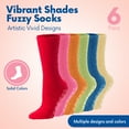 thumbnail image 4 of 6 Pairs Womens Fuzzy Socks Sleeping Plush Socks Soft Slipper Socks Solid With Grips Debra Weitzner, 4 of 7