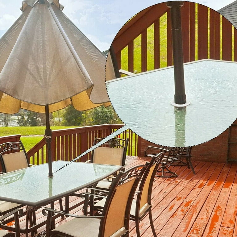 brown patio table umbrella hold ring Savita 2pcs Hole and Cap Set, Translucent Plug Silicone for 2'' to 2.5'' Holes 1.65'' or Smaller Poles (B16185) : Patio, Lawn & Garden Upgrade your outdoor table setup with this durable umbrella hole ring plug and cap set 10-12 Person 75 in. Brown