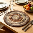 thumbnail image 5 of Round Placemats Set of 6, 15" Woven Table Mats, Non-Slip Heat-Resistant, Washable Dining Chargers, Kitchen Hot Pads, Farmhouse Décor, Wedding & Holiday Use(A), 5 of 7
