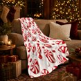thumbnail image 3 of Christmas Candy Canes Peppermint Swirls Holiday Sweets Pattern, Festive Holiday Scene, Warm Flannel Blanket for Living Room and Reading Nook, Art Lovers Christmas Gift, Festive Home Decor, 3 of 9