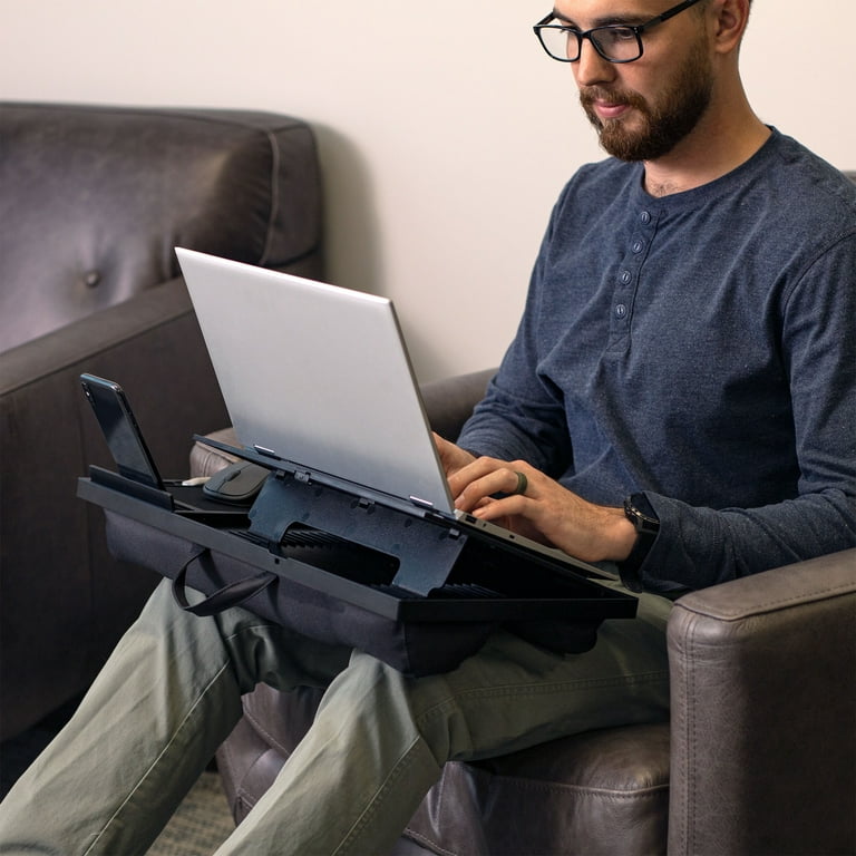 Lap desk clearance with armrest