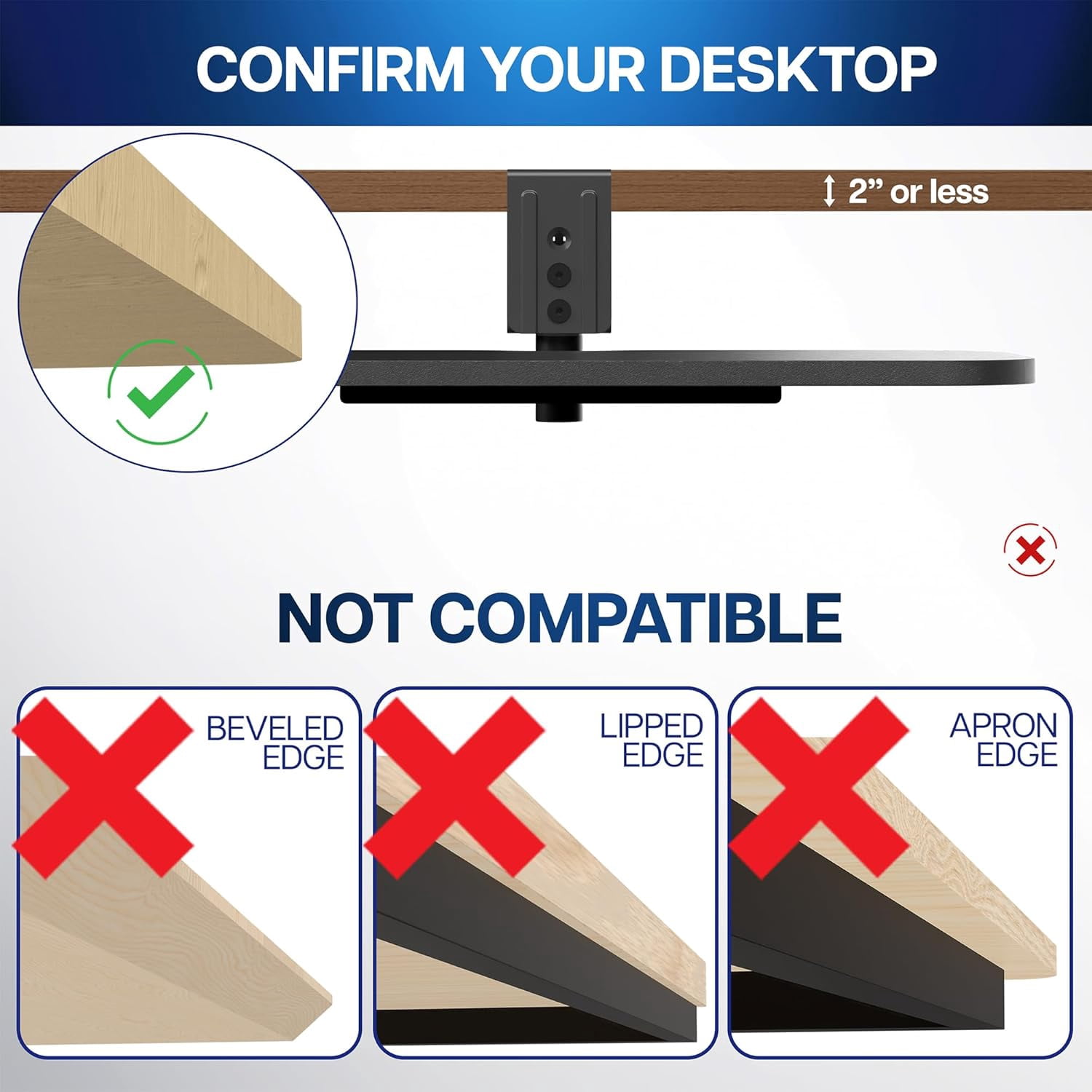 Clamp-on 23 x 10 Inch Rotating Computer Keyboard and Mouse Tray, Extra Sturdy Desk Swivel Clamp, Ergonomic Typing, Black, MOUNT-KB04CB