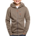 thumbnail image 2 of mgoYE Boys Hoodies - Kids Long Sleeve Hooded Sweatshirts Teens Pullover Tops Clothes(Khaki,4-5 Years), 2 of 5