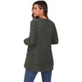 thumbnail image 3 of Eternatastic Womens Solid Long Sleeve Button Down Rib Knit Cardigan Sweater Coat Casual Open Front Long Cardigan, 3 of 6