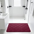 thumbnail image 2 of Djiypn 20"x32" Ultra Thin Bathroom Rugs, Low Profile Bath Mat Non-Slip Under Door Absorbent Shower Rug Washable Indoor Door Mat Small, Red, 2 of 8