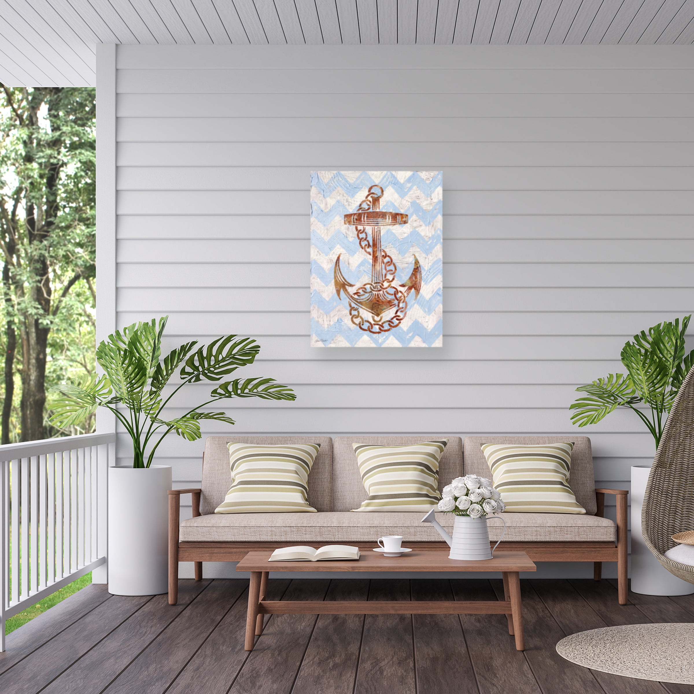 Jean Plout 'Anchors Away' Outdoor Canvas 19x14