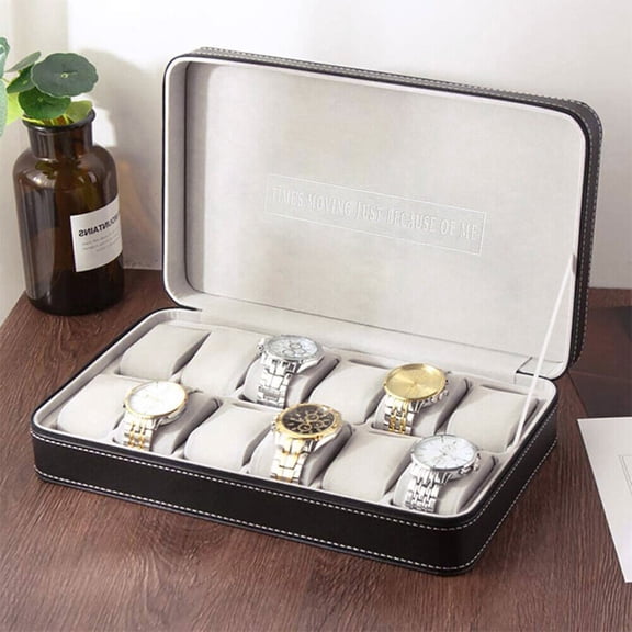 12 Slots Watch Box Watch Organizer Collector Jewelry Display Storage Case