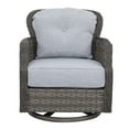 thumbnail image 4 of Nuu Garden Outdoor 4-Piece Fire Pit Table Sofa Set, 47 Inch 50,000 BTU Rectangle Propane Gas Fire Pit with Glass Beads, Aluminum Wicker Swivel Chairs with Cushions, Gray, 4 of 9