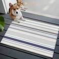 thumbnail image 3 of 2x3 Ft Entryway Area Rug, Gray Stripe Kitchen Rug Runner Washable Floor Mat, Modern Abstract Art Navy Blue Striped Rustic Non Slip Indoor Door Mat Throw Carpet for Bathroom Living Room Bedroom, 3 of 8