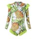 thumbnail image 4 of Odeerbi 2-12 Años Niñas Ruffle Manga Larga de Una Sola Pieza Rash Guard Traje de Baño Hawaiano Upf 50 + Protección Solar Baño En Seco Rápido, 4 of 6