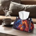 thumbnail image 4 of ZUXONGSY Wolf Tissue Box Covers Rectangular PU Long Tissue Box Cover with Buttons Modern PU Leather Tissue Box Holder Easy to Install Waterproof Tissue Cover for Table, Countertop, 4 of 7
