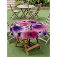 thumbnail image 4 of Outdoor Tablecloth with Umbrella Hole for Patio/Picnic/Party/Camping, Watercolor Floral Waterproof Table Cloth Round Cover Washable, Spring Flowers Botanical Retro Beige (Dia 54"), 4 of 8