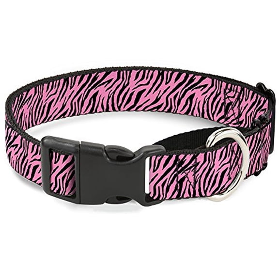 buckle-down zebra 2 baby pink martingale dog collar