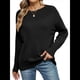 thumbnail image 1 of Suéteres Casuales de Larga para Mujer, Suéteres Sueltos de Punto Liso, Suéteres Tipo Jersey, Tops. Negro M, 1 of 7
