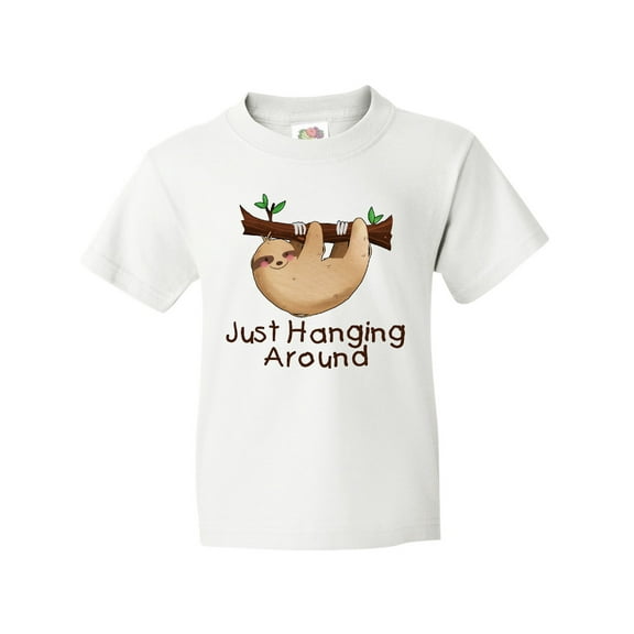 Inktastic Just Hanging Around with Cute Sloth Youth T-Shirt