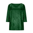 thumbnail image 5 of AnuYalue Sequins Tops for Women 3/4 Sleeve V Neck Blouses Casual Shirts Fashion Party Holiday Shirt Tunic Tshirt, 5 of 7