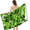 thumbnail image 2 of PHYHOO Bright Lime Green White Art Beach Towel Quick Dry Towel for Beach Sand Free Quick Dry Travel Towels Mid Century Bohemian Microfiber Beach Towels for Travel for Bathroom Swim  30x60in, 2 of 8