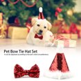 thumbnail image 4 of Conjunto de gorro y collar con pajarita navideños para perros y gatos Levamdar, 4 of 8