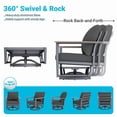 thumbnail image 4 of Muphyers 1 Piece Outdoor Patio Furniture Set, Aluminum Swivel Rocking Chair with 5.1" Cushions, 3.3" Armrest, Bistro Conversation Set with 3-in-1 Table for Garden Deck Porch Balcony,400lbs,Dark Gray, 4 of 6