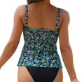 thumbnail image 1 of Plus Size High Waist Bikini Set,Women's Conservative Floral Print Swimsuit With Ruffles For Beach & Spa, 1 of 7