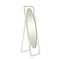thumbnail image 6 of DecMode 17" x 66" Gold Metal Geometric Oval Floor Mirror with Rectangular Frame and Stand, 6 of 9