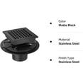 thumbnail image 5 of Hupicker 24 Inch Square Shower Floor Drain, Matte Black High Flow Shower Drain Kit with Flange, Removable Grid Cover and Hair Filter, Food-Grade SUS 304 Stainless Steel, CUPC Certified(Matte Black), 5 of 7