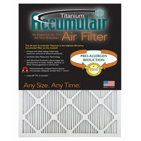 

Accumulair FI06X12.25A 06 x 12.25 x 1 in. Actual Size Titanium High Efficiency Allergen Reduction Filter
