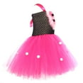 thumbnail image 4 of CUZIBR Easter Girls Tutu Dresses Outfits Sleeveless Spaghetti Strap Cartoon Bunny Egg Pattern High Waist Tiered Tulle Dress Headband Stage Performance Party Clothes Sets,Pink,8-9 Years, 4 of 5