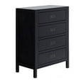 Chateau Lyon Annabelle Four Drawer Solid Wood Black Dresser