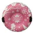 thumbnail image 1 of DYNWAVECA Thickened PVC Round Inflatable Snow Tube for Ski Resorts Pink, 1 of 7
