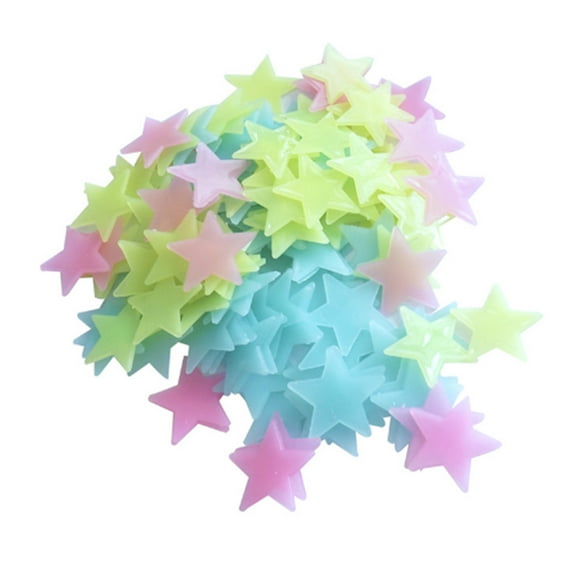 Glow In The Dark 3D Stars Wall Stickers 100Pcs Luminous Fluorescent Wall Sticker for Kids Baby Room Bedroom Ceiling Home Decor
