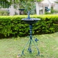 18 inch Large Bird Bath with Stand, 4 inch Deep Bird Baths for Outdoors
