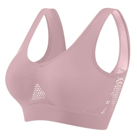Sports Bras for Women Plus Size Seamless Wireless Supportive Bra Push Up Comfort No Underwire Full Coverage T-Shirt Bra Breathable Mesh Sports Bras High Support Brasieres Para Mujer Clearance XL