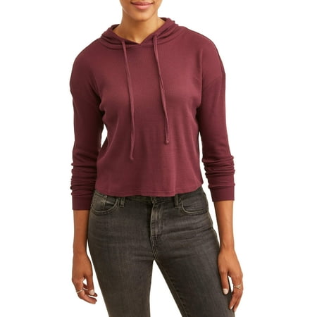 No Comment Women's Long Sleeve Cropped Thermal Hoodie