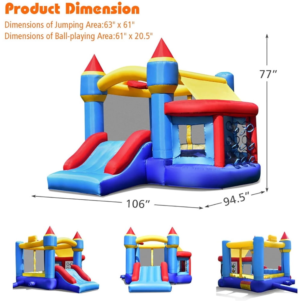 Aimee Lii Castle Slide Inflatable Bounce House with Ball Pit and Basketball Hoop, Kids Bounce House Aimee Lii Castle Slide Inflatable Bounce House with Ball Pit and Basketball Hoop, Kids Bounce House