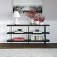 thumbnail image 2 of Evelyn&Zoe Harper 64" Wide Rectangular Console Table, Black Grain, 2 of 8