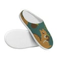 thumbnail image 3 of Daiia Knitted Woodland Squirrel Print Women’s Fuzzy Slippers Memory Foam Lightweight House Shoes Cozy Loafer Flannel House Shoes-37/38, 3 of 7