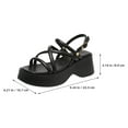 thumbnail image 2 of unbranded 1Par Sandalias De Cuña Negras Para Mujer Casual Y Para Y Diario, 2 of 8