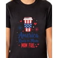 thumbnail image 4 of Patriotic T-Shirt Women's America Runs On Mom Fuel USA Adult Novelty Tee, 4 of 5