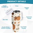 thumbnail image 2 of Yayeee 30oz Double-Wall Insulated Stainless Steel Tumbler with Handle Bottle, Beige Fall Leaves, 2 of 8