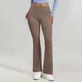 thumbnail image 3 of Women's Workout Flared Leggings High Waisted Bootcut Yoga Pants Casual No Front Seam Tummy Control Stretchy Butt Lifting Yoga Pants, 3 of 7