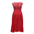 thumbnail image 4 of Women Lace Cap Sleeve Dress Casual Ruffle High Low Party A-Line Dress, 4 of 5